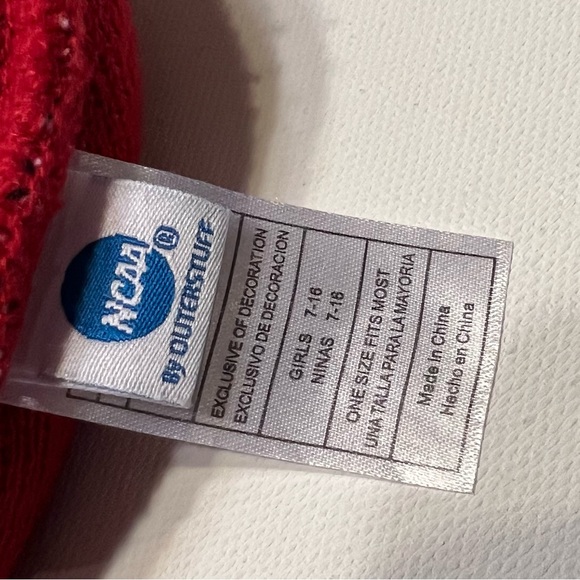 OU Oklahoma Sooners Girls Horse or Cow Pom Beanie NCAA Official Red Size 7-16 - Picture 5 of 7